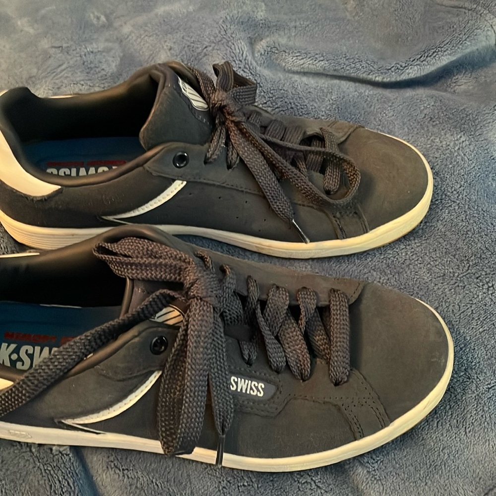 K Swiss blue suede sneakers